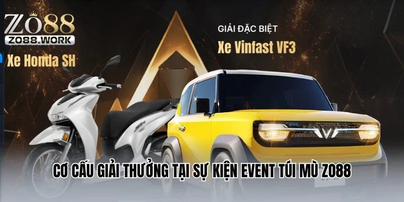 Cơ cấu giải thưởng tại sự kiện Event túi mù Zo88 hấp dẫn
